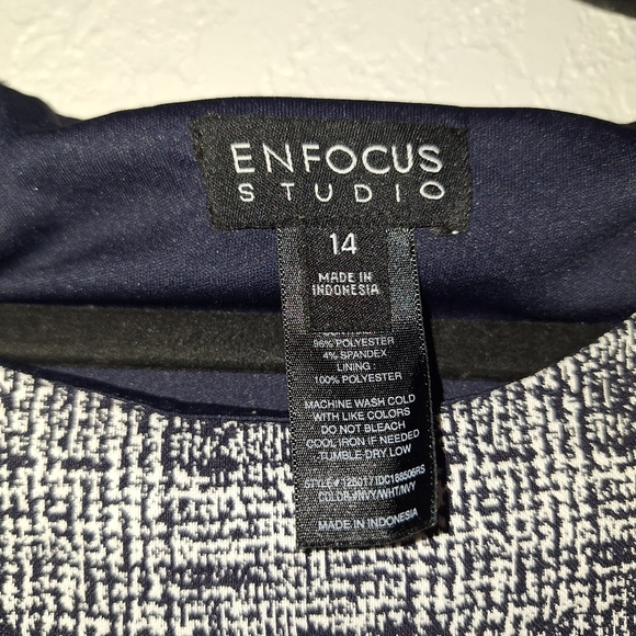 Enfocus Studio Women's Sheath Dress Formal Sleeveless Blue Size 14 - Picture 6 of 9